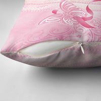 Breast Cancer Awareness Pillow Cover Maile Pikake Lokelani Crown Flower Lei Inspired LT9 - Polynesian Pride