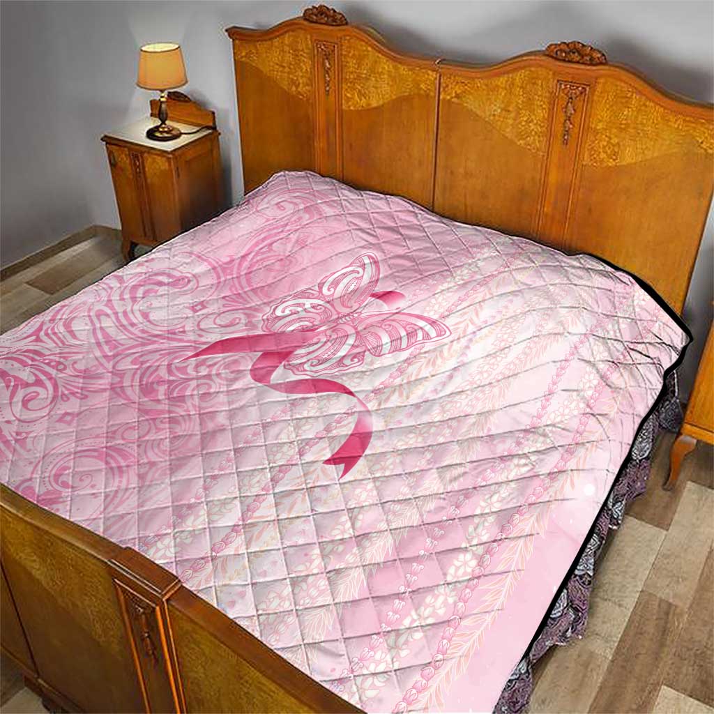 Breast Cancer Awareness Quilt Maile Pikake Lokelani Crown Flower Lei Inspired LT9 - Polynesian Pride