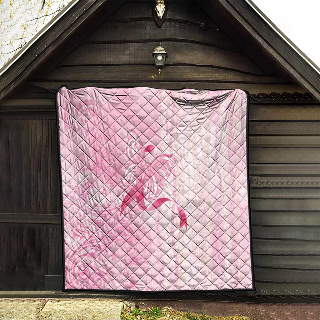 Breast Cancer Awareness Quilt Maile Pikake Lokelani Crown Flower Lei Inspired LT9 - Polynesian Pride
