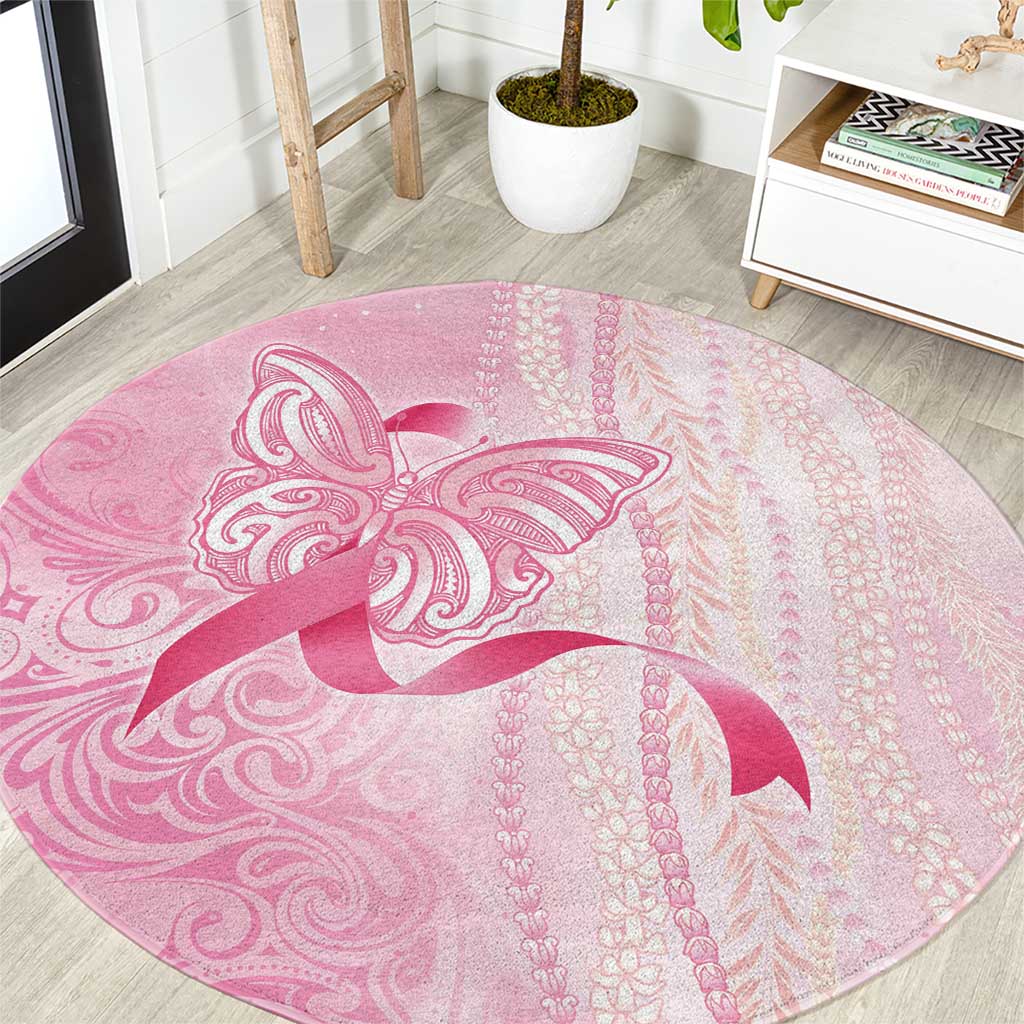 Breast Cancer Awareness Round Carpet Maile Pikake Lokelani Crown Flower Lei Inspired LT9 Pink - Polynesian Pride