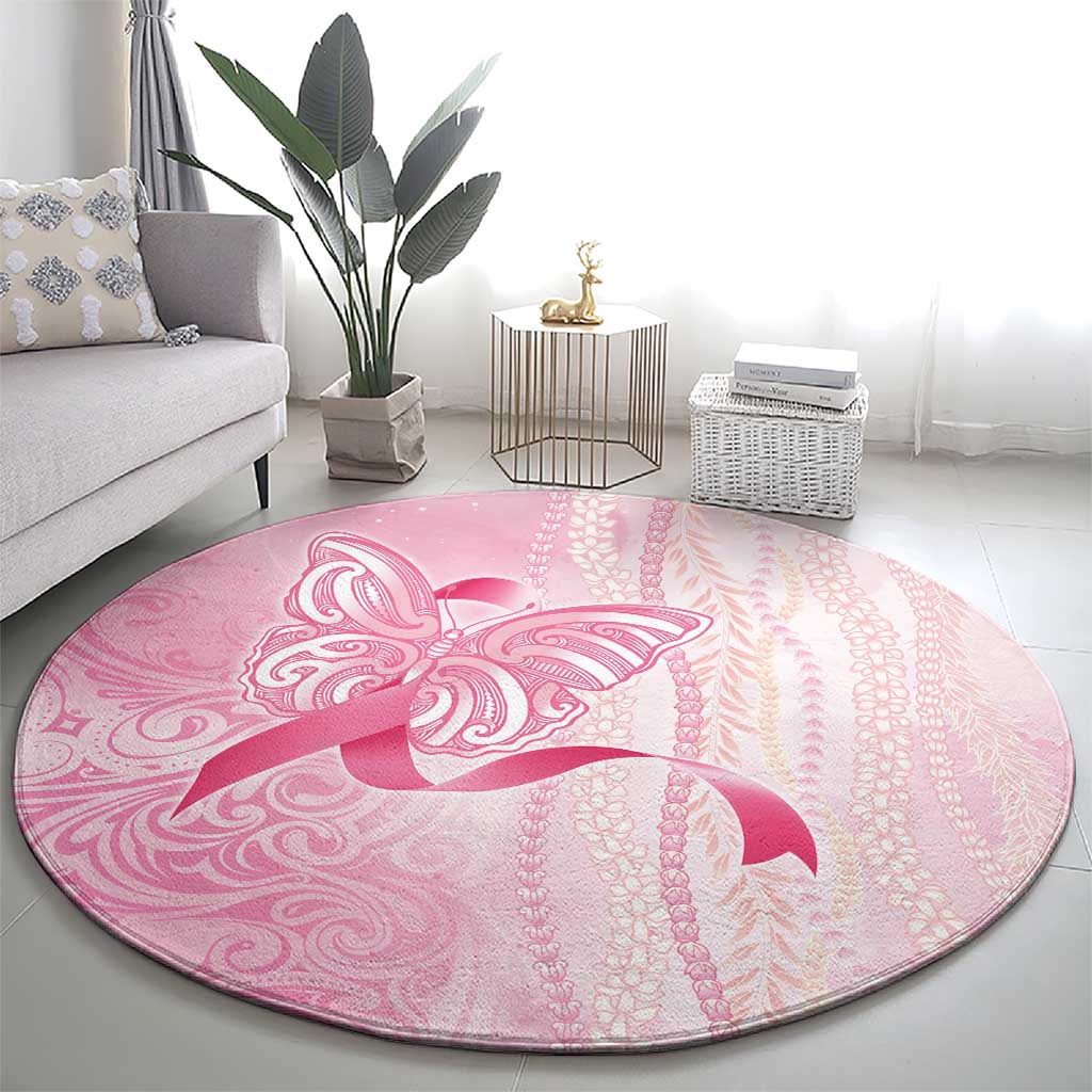 Breast Cancer Awareness Round Carpet Maile Pikake Lokelani Crown Flower Lei Inspired