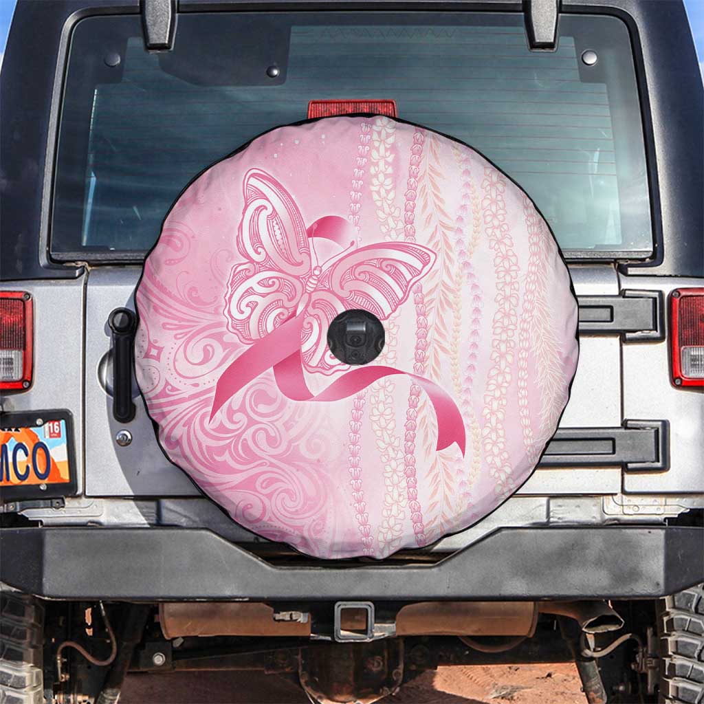Breast Cancer Awareness Spare Tire Cover Maile Pikake Lokelani Crown Flower Lei Inspired LT9 Pink - Polynesian Pride