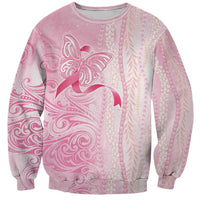 Breast Cancer Awareness Sweatshirt Maile Pikake Lokelani Crown Flower Lei Inspired LT9 Unisex Pink - Polynesian Pride