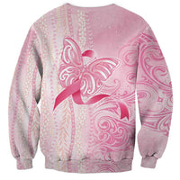 Breast Cancer Awareness Sweatshirt Maile Pikake Lokelani Crown Flower Lei Inspired LT9 - Polynesian Pride