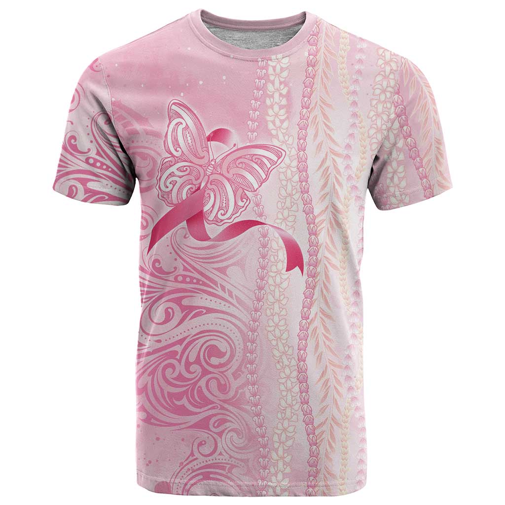 Breast Cancer Awareness T Shirt Maile Pikake Lokelani Crown Flower Lei Inspired LT9 Pink - Polynesian Pride