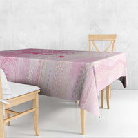 Breast Cancer Awareness Tablecloth Maile Pikake Lokelani Crown Flower Lei Inspired LT9 - Polynesian Pride