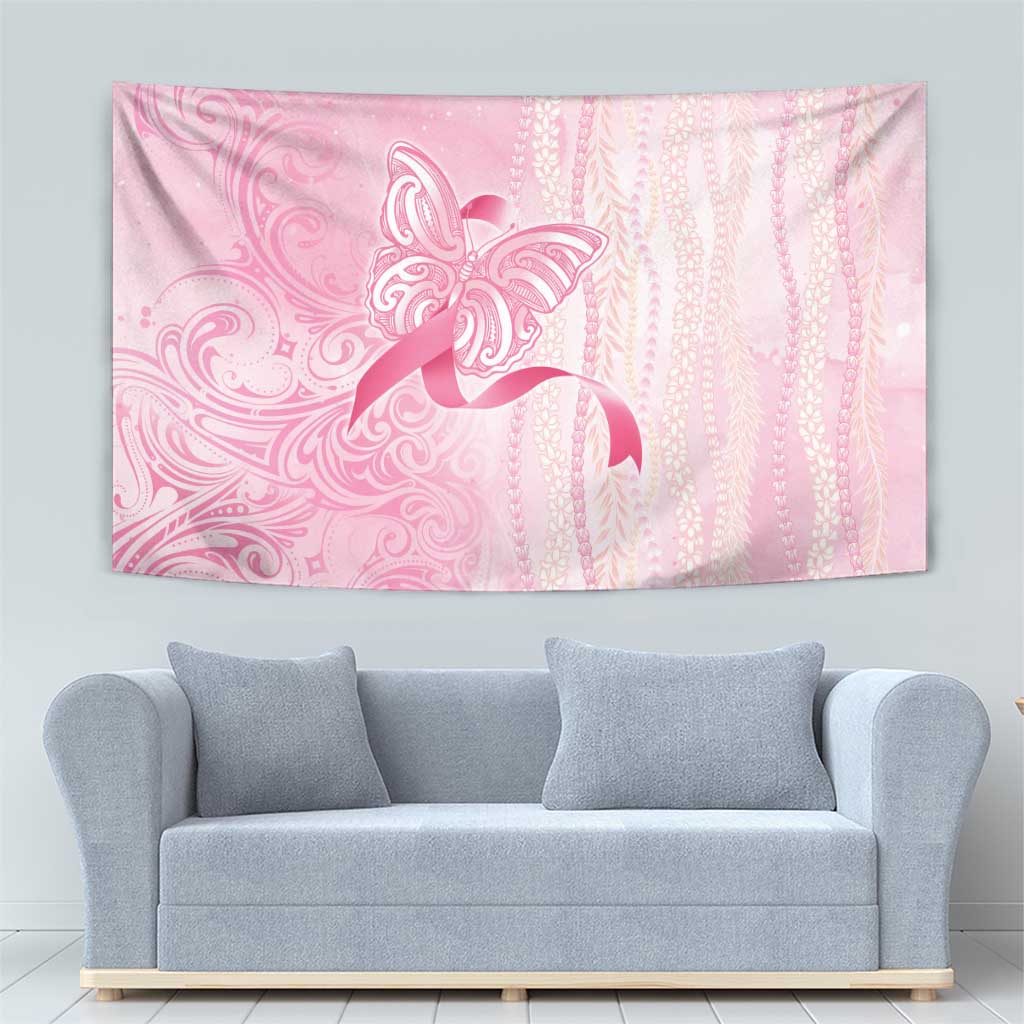 Breast Cancer Awareness Tapestry Maile Pikake Lokelani Crown Flower Lei Inspired LT9 - Polynesian Pride