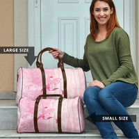 Breast Cancer Awareness Travel Bag Maile Pikake Lokelani Crown Flower Lei Inspired LT9 - Polynesian Pride