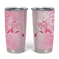 Breast Cancer Awareness Tumbler Cup Maile Pikake Lokelani Crown Flower Lei Inspired LT9 Pink - Polynesian Pride
