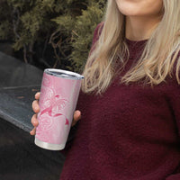 Breast Cancer Awareness Tumbler Cup Maile Pikake Lokelani Crown Flower Lei Inspired LT9 - Polynesian Pride
