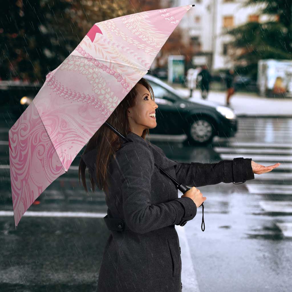 Breast Cancer Awareness Umbrella Maile Pikake Lokelani Crown Flower Lei Inspired LT9 - Polynesian Pride