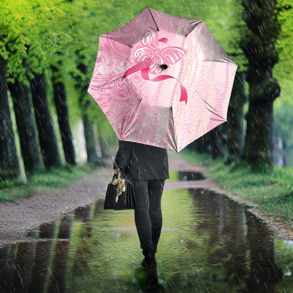 Breast Cancer Awareness Umbrella Maile Pikake Lokelani Crown Flower Lei Inspired LT9 - Polynesian Pride
