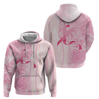 Breast Cancer Awareness Zip Hoodie Maile Pikake Lokelani Crown Flower Lei Inspired LT9 - Polynesian Pride