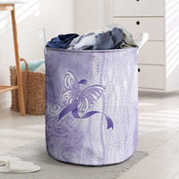 Epilepsy Awareness Laundry Basket Maile Pikake Lokelani Crown Flower Lei Inspired LT9 Purple - Polynesian Pride