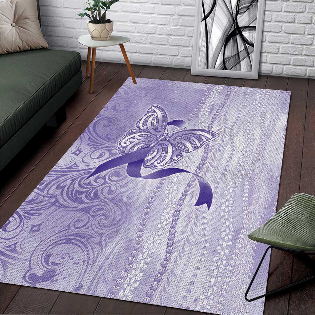 Epilepsy Awareness Area Rug Maile Pikake Lokelani Crown Flower Lei Inspired
