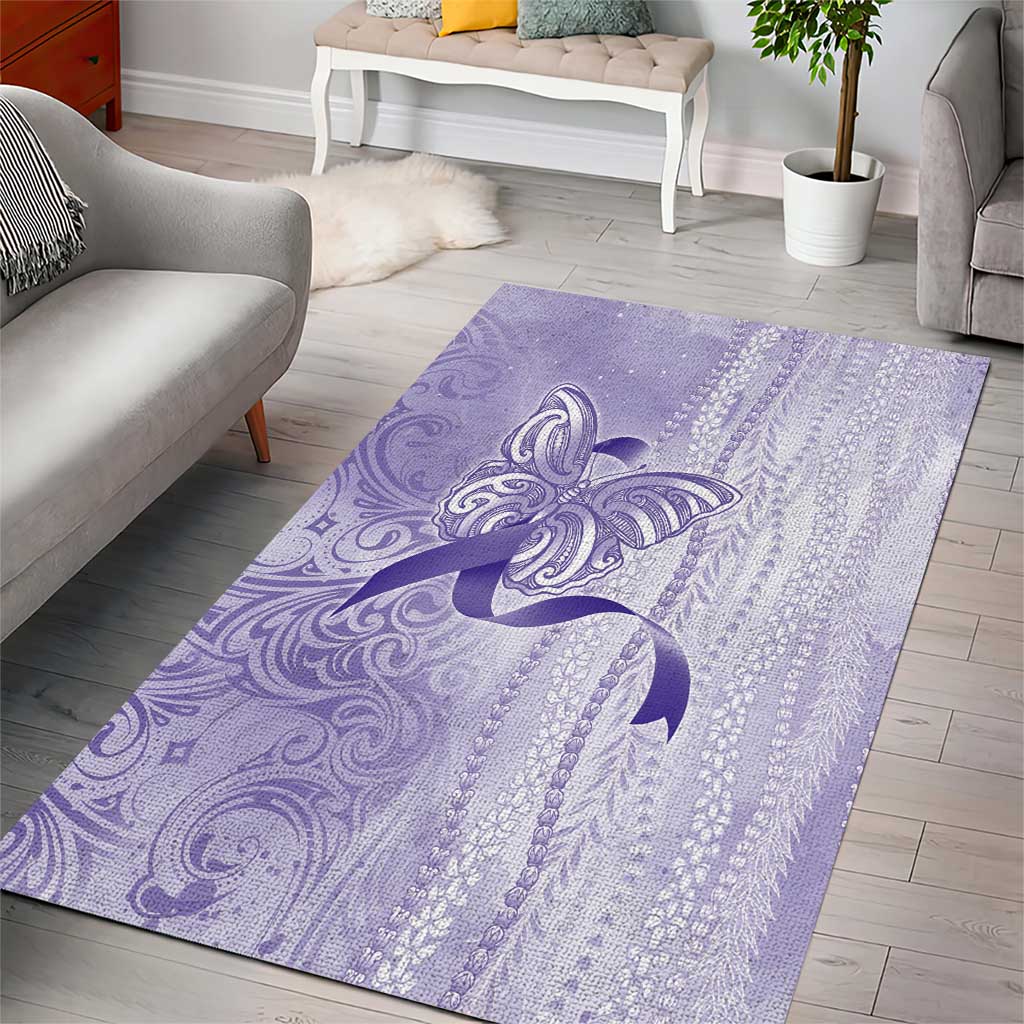 Epilepsy Awareness Area Rug Maile Pikake Lokelani Crown Flower Lei Inspired LT9 - Polynesian Pride