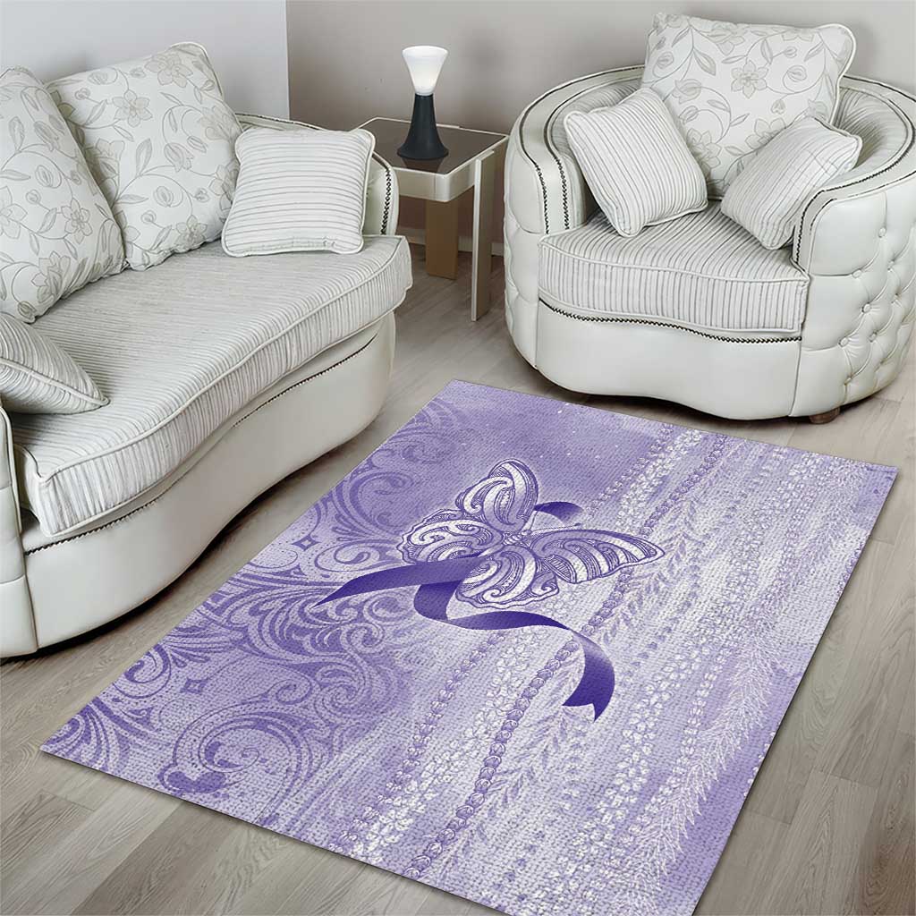 Epilepsy Awareness Area Rug Maile Pikake Lokelani Crown Flower Lei Inspired LT9 - Polynesian Pride