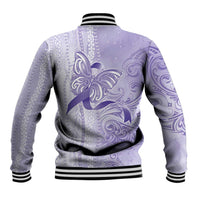 Epilepsy Awareness Baseball Jacket Maile Pikake Lokelani Crown Flower Lei Inspired LT9 - Polynesian Pride