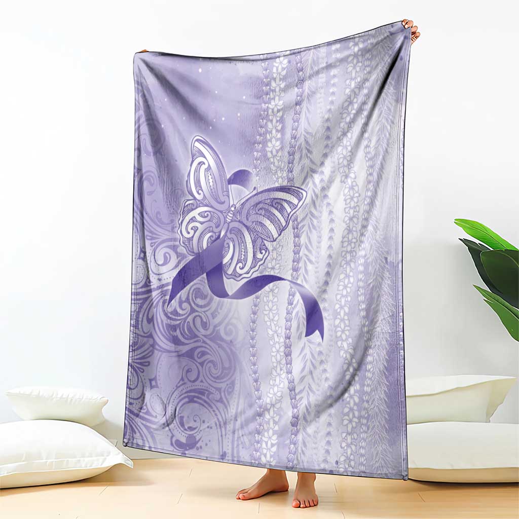 Epilepsy Awareness Blanket Maile Pikake Lokelani Crown Flower Lei Inspired LT9 - Polynesian Pride