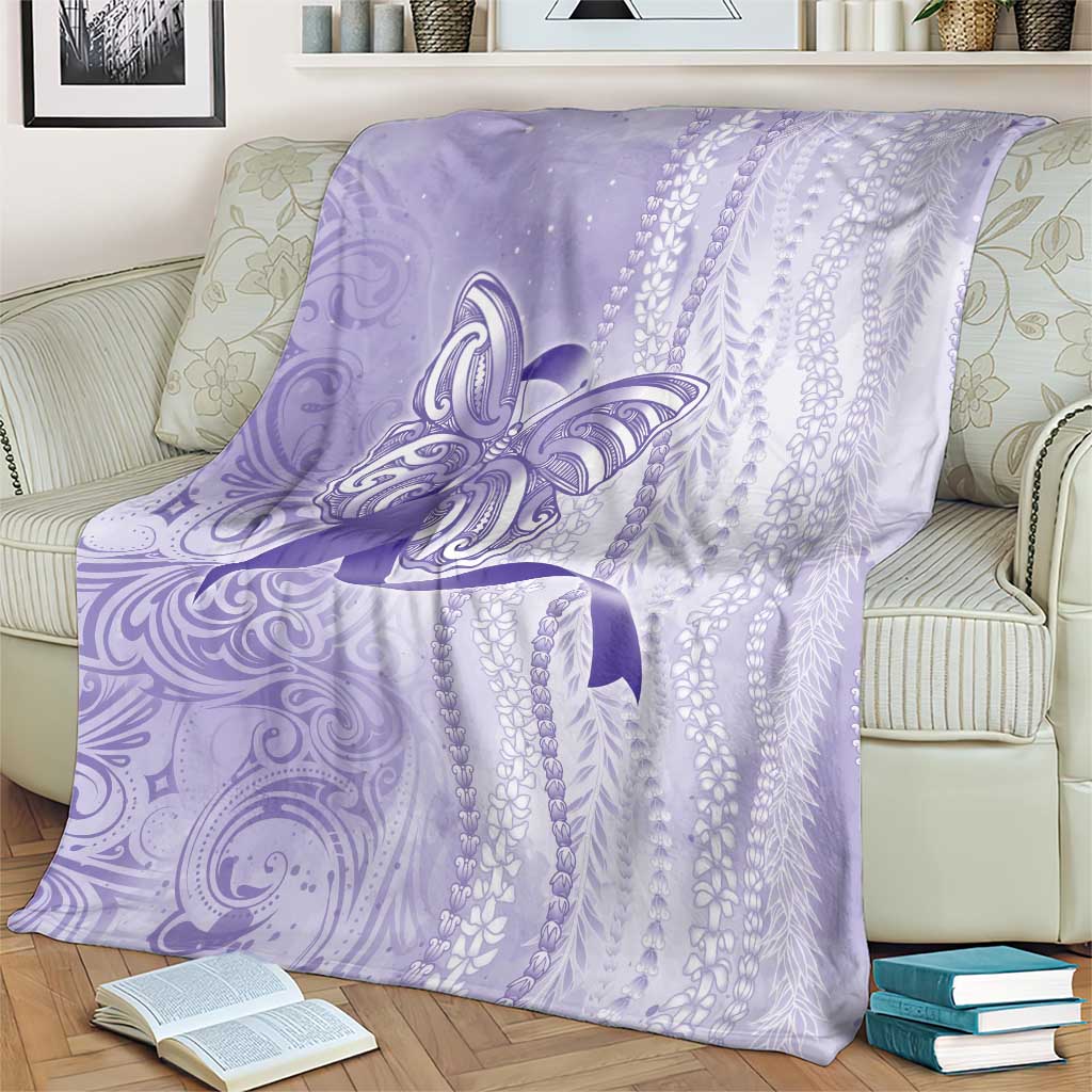 Epilepsy Awareness Blanket Maile Pikake Lokelani Crown Flower Lei Inspired LT9 - Polynesian Pride