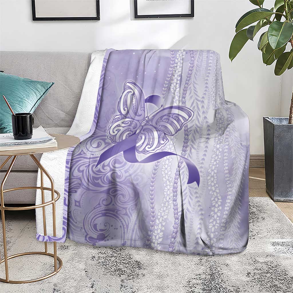 Epilepsy Awareness Blanket Maile Pikake Lokelani Crown Flower Lei Inspired LT9 - Polynesian Pride