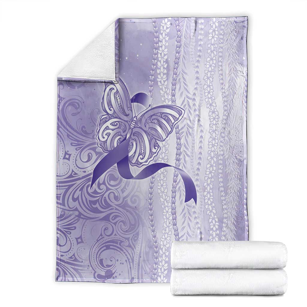 Epilepsy Awareness Blanket Maile Pikake Lokelani Crown Flower Lei Inspired LT9 - Polynesian Pride