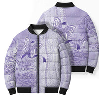 Epilepsy Awareness Bomber Puffer Jacket Maile Pikake Lokelani Crown Flower Lei Inspired LT9 - Polynesian Pride