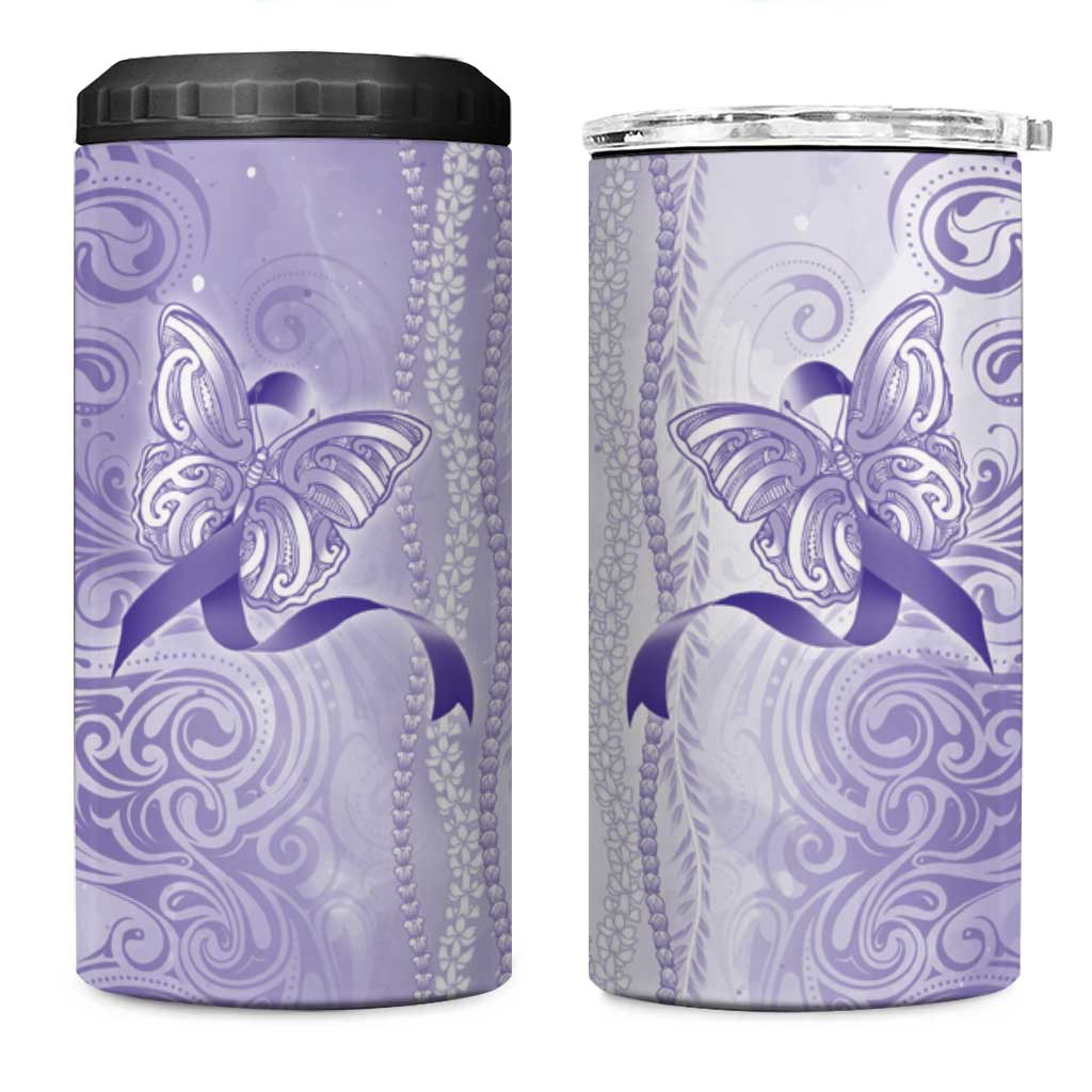 Epilepsy Awareness 4 in 1 Can Cooler Tumbler Maile Pikake Lokelani Crown Flower Lei Inspired LT9 One Size: 16 oz Purple - Polynesian Pride