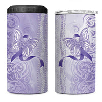 Epilepsy Awareness 4 in 1 Can Cooler Tumbler Maile Pikake Lokelani Crown Flower Lei Inspired LT9 One Size: 16 oz Purple - Polynesian Pride