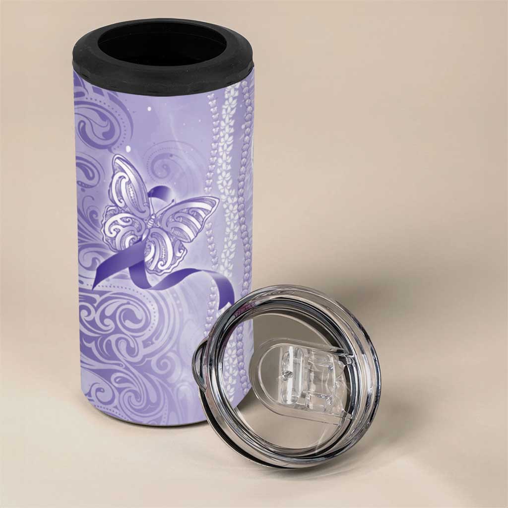 Epilepsy Awareness 4 in 1 Can Cooler Tumbler Maile Pikake Lokelani Crown Flower Lei Inspired LT9 - Polynesian Pride