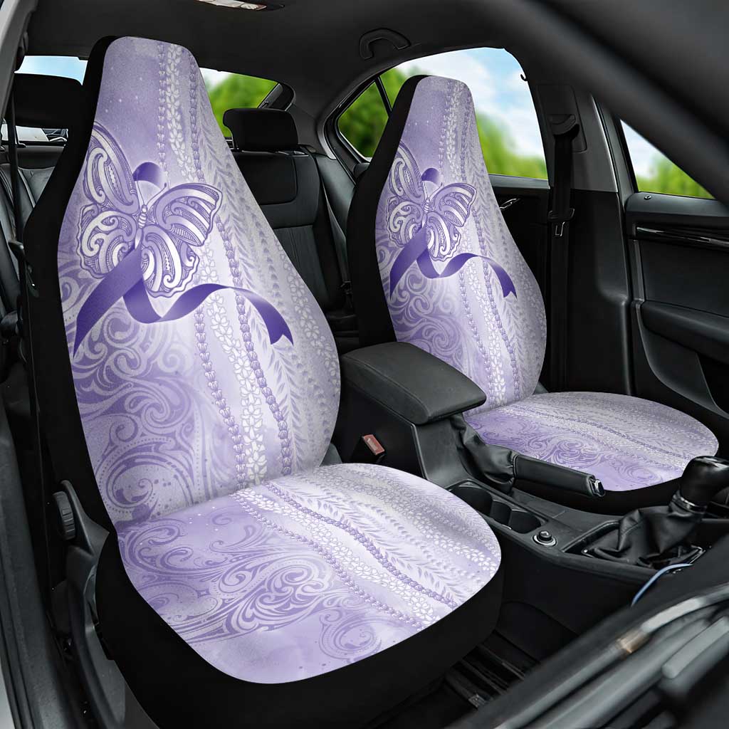 Epilepsy Awareness Car Seat Cover Maile Pikake Lokelani Crown Flower Lei Inspired LT9 One Size Purple - Polynesian Pride