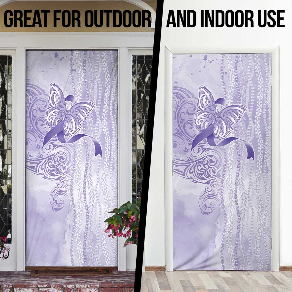 Epilepsy Awareness Door Cover Maile Pikake Lokelani Crown Flower Lei Inspired LT9 - Polynesian Pride