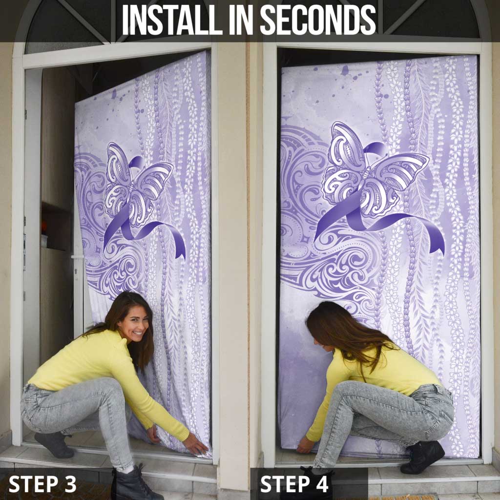 Epilepsy Awareness Door Cover Maile Pikake Lokelani Crown Flower Lei Inspired LT9 - Polynesian Pride