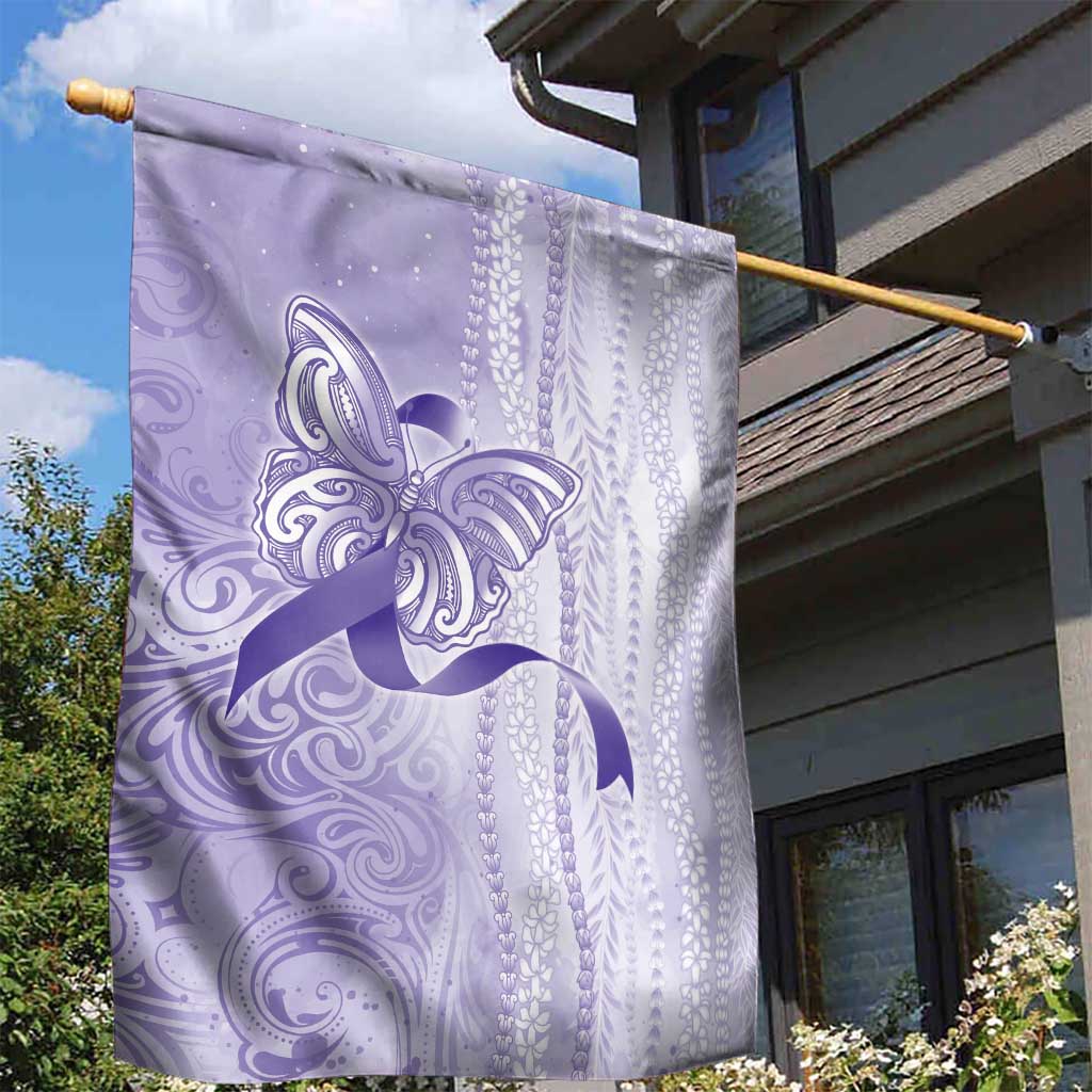 Epilepsy Awareness Garden Flag Maile Pikake Lokelani Crown Flower Lei Inspired LT9 - Polynesian Pride