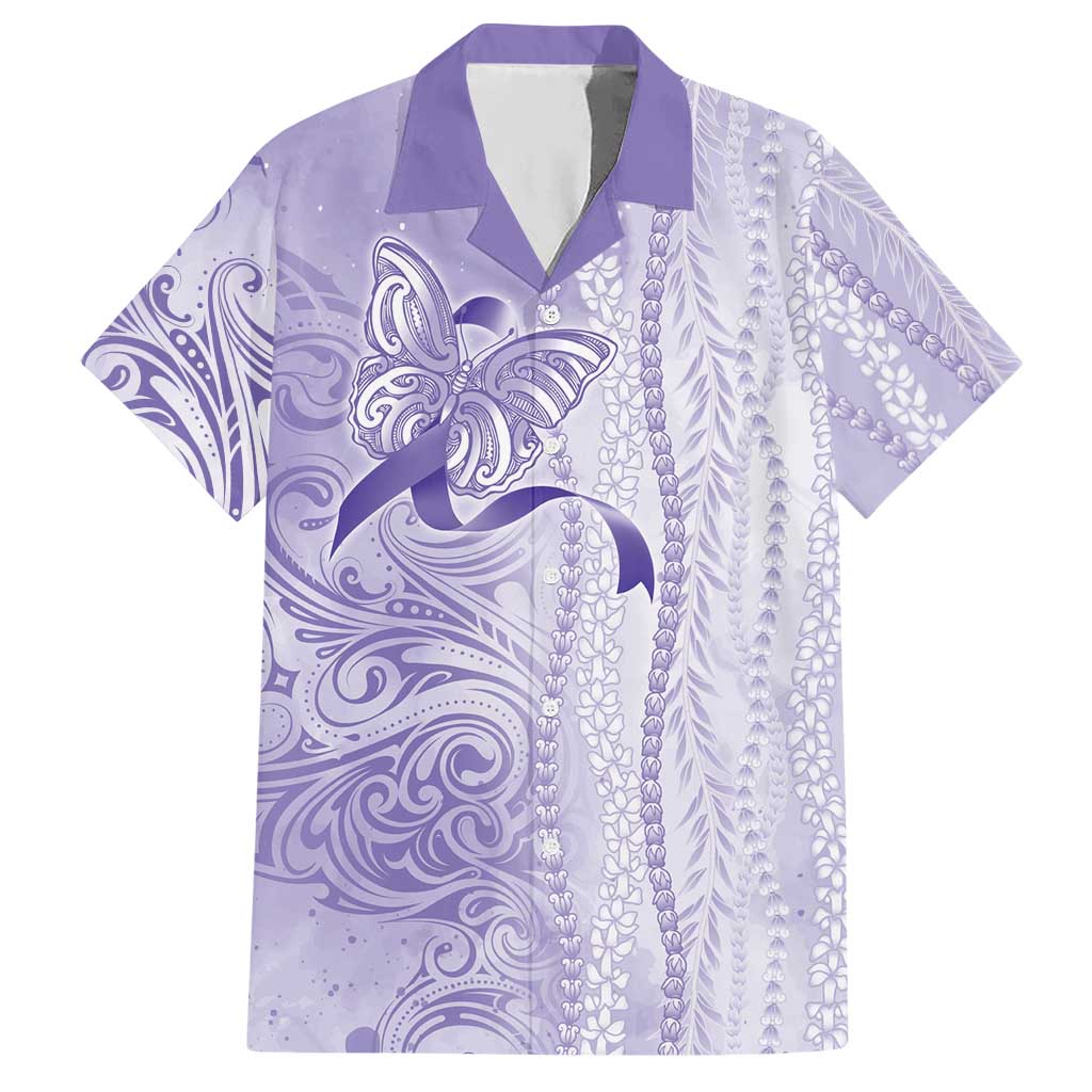 Epilepsy Awareness Hawaiian Shirt Maile Pikake Lokelani Crown Flower Lei Inspired LT9 Purple - Polynesian Pride