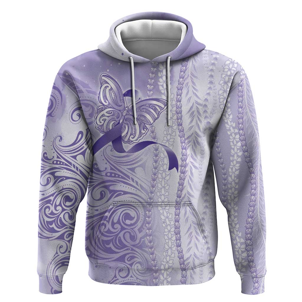 Epilepsy Awareness Hoodie Maile Pikake Lokelani Crown Flower Lei Inspired LT9 Pullover Hoodie Purple - Polynesian Pride