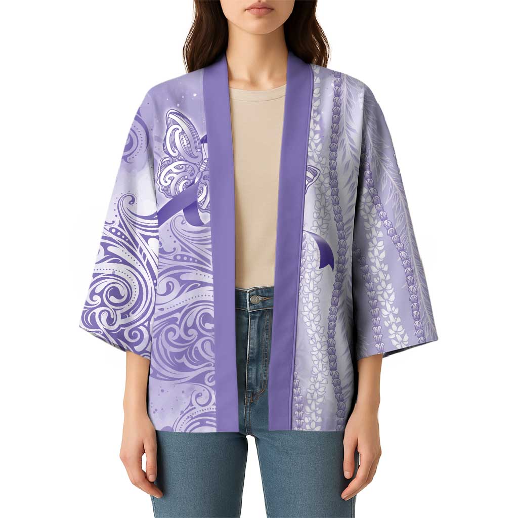 Epilepsy Awareness Kimono Maile Pikake Lokelani Crown Flower Lei Inspired LT9 - Polynesian Pride