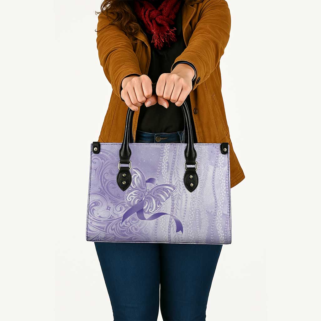 Epilepsy Awareness Leather Bag Maile Pikake Lokelani Crown Flower Lei Inspired LT9 - Polynesian Pride