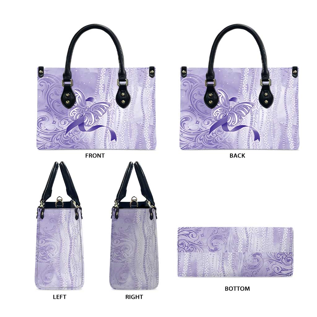Epilepsy Awareness Leather Bag Maile Pikake Lokelani Crown Flower Lei Inspired LT9 - Polynesian Pride