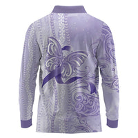 Epilepsy Awareness Long Sleeve Polo Shirt Maile Pikake Lokelani Crown Flower Lei Inspired LT9 - Polynesian Pride