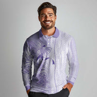 Epilepsy Awareness Long Sleeve Polo Shirt Maile Pikake Lokelani Crown Flower Lei Inspired LT9 - Polynesian Pride