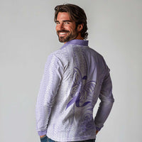Epilepsy Awareness Long Sleeve Polo Shirt Maile Pikake Lokelani Crown Flower Lei Inspired LT9 - Polynesian Pride