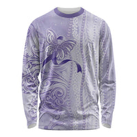Epilepsy Awareness Long Sleeve Shirt Maile Pikake Lokelani Crown Flower Lei Inspired LT9 Unisex Purple - Polynesian Pride