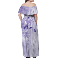 Epilepsy Awareness Off Shoulder Maxi Dress Maile Pikake Lokelani Crown Flower Lei Inspired LT9 - Polynesian Pride