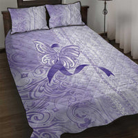 Epilepsy Awareness Quilt Bed Set Maile Pikake Lokelani Crown Flower Lei Inspired LT9 Purple - Polynesian Pride
