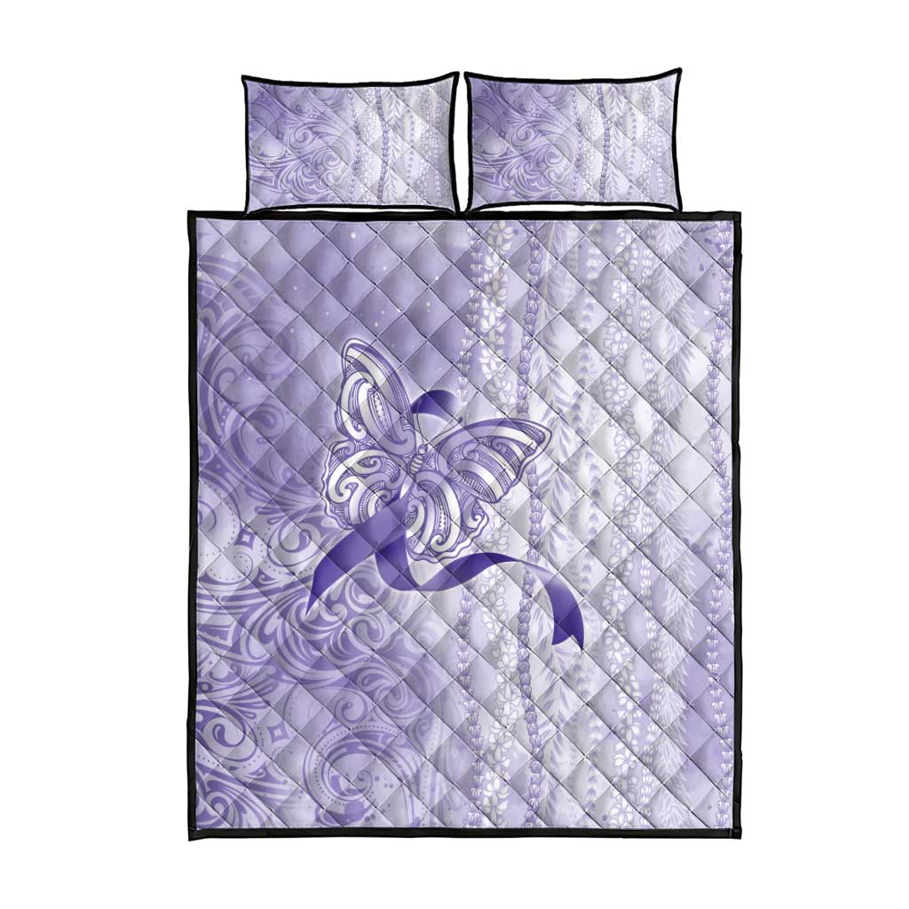 Epilepsy Awareness Quilt Bed Set Maile Pikake Lokelani Crown Flower Lei Inspired LT9 - Polynesian Pride