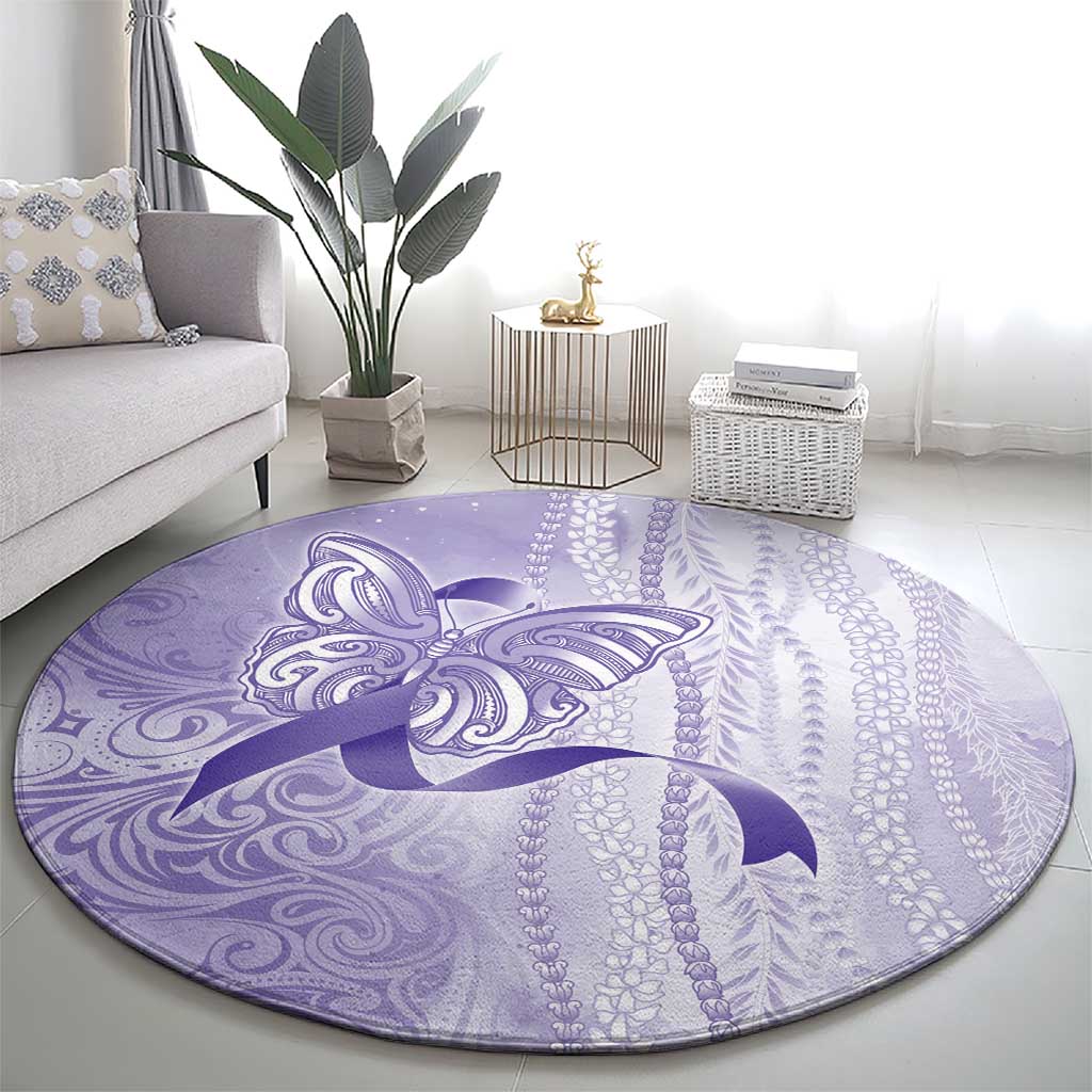 Epilepsy Awareness Round Carpet Maile Pikake Lokelani Crown Flower Lei Inspired LT9 - Polynesian Pride