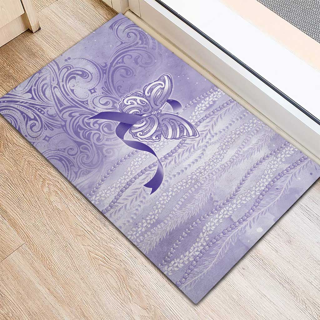 Epilepsy Awareness Rubber Doormat Maile Pikake Lokelani Crown Flower Lei Inspired LT9 - Polynesian Pride