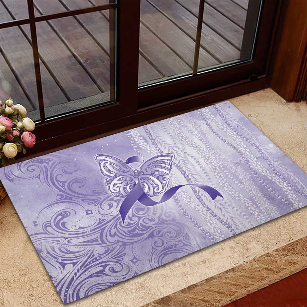 Epilepsy Awareness Rubber Doormat Maile Pikake Lokelani Crown Flower Lei Inspired LT9 - Polynesian Pride