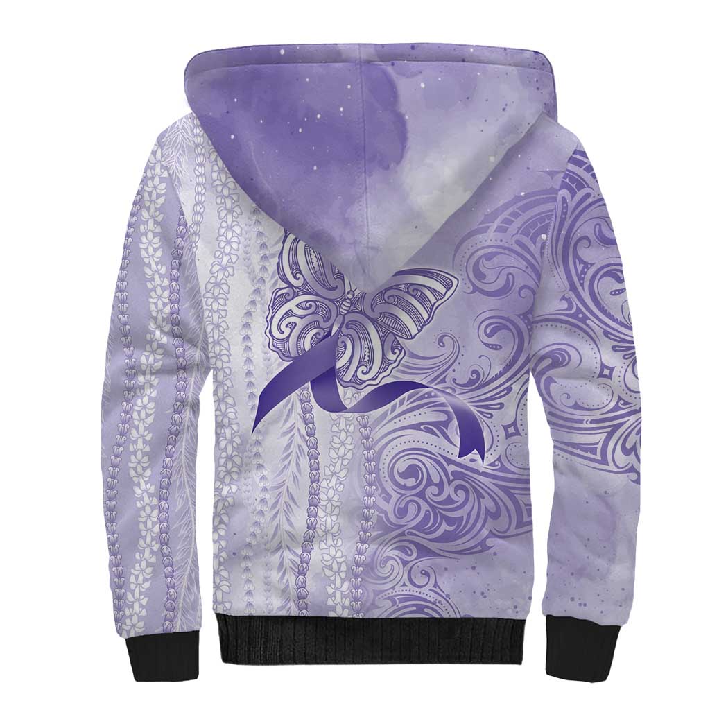 Epilepsy Awareness Sherpa Hoodie Maile Pikake Lokelani Crown Flower Lei Inspired LT9 - Polynesian Pride